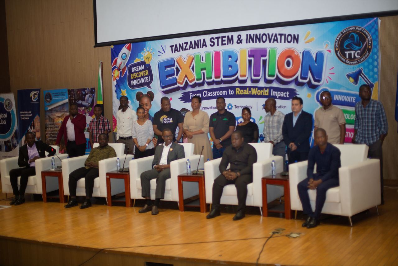 All guests seated and standing at the Tanzania STEM & Innovation Exhibition